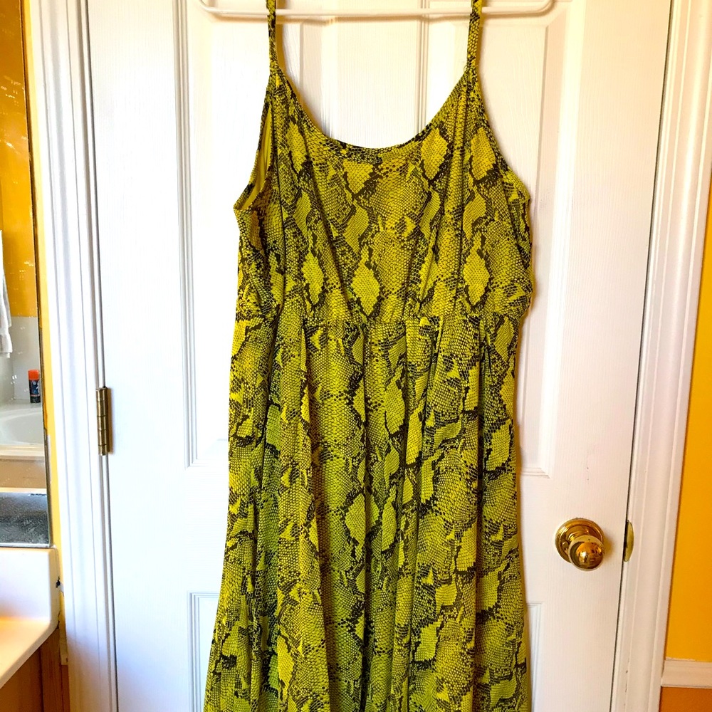 Yellow snakeskin print dress